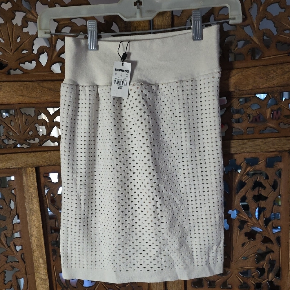 🌟 Express Cream Women's Pencil Skirt